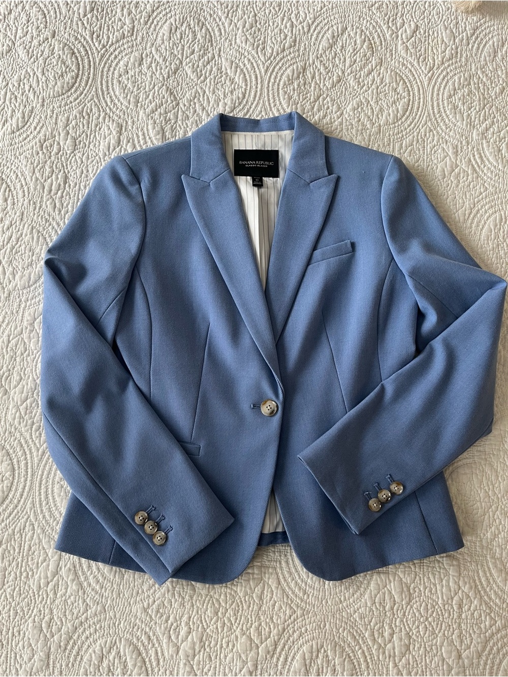 Banana Republic Women's Dusty Blue Single-Button Tailored Blazer